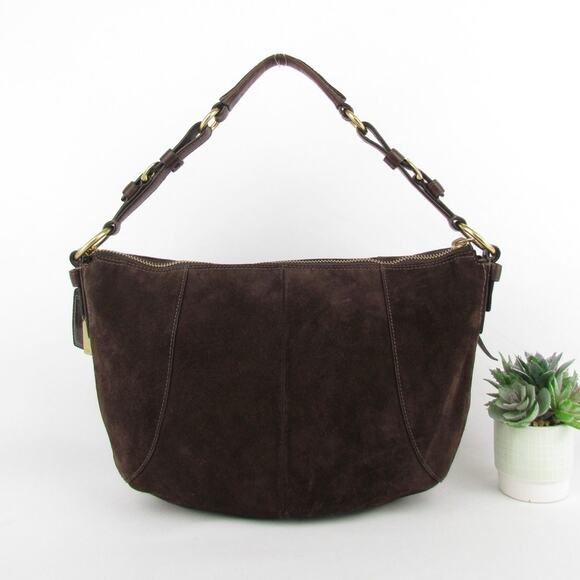 Authentic Coach Vintage Brown Suede Hobo Bag - Picture 2 of 10